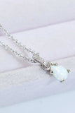 Opal Pendant 925 Sterling Silver Chain-Link Necklace - Trendsi - Flyclothing LLC