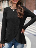 Round Neck Long Sleeve T-Shirt - Trendsi - Flyclothing LLC