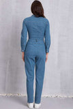 Snap Down Denim Jumpsuit with Pockets - Trendsi - Flyclothing LLC