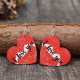 I LOVE YOU Heart Leather Earrings - Trendsi - Flyclothing LLC