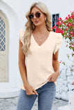 Ruffled V-Neck Cap Sleeve Blouse - Trendsi - Flyclothing LLC