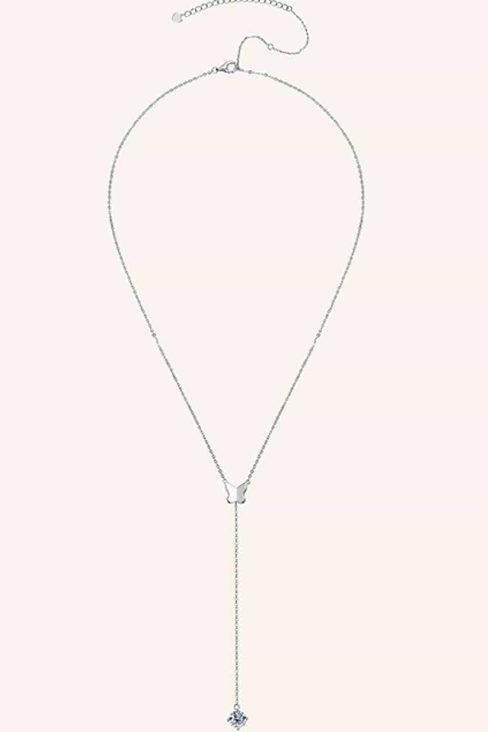 1 Carat Moissanite 925 Sterling Silver Necklace - Trendsi - Flyclothing LLC