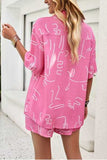 Printed Button Up Shirt and Shorts Set - Trendsi - Flyclothing LLC