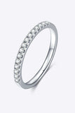 Moissanite Platinum-Plated Half-Eternity Ring - Trendsi - Flyclothing LLC