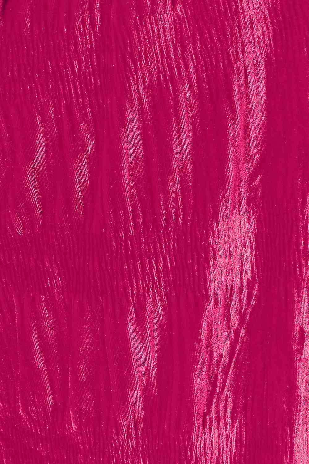 Double Take Full Size High Waist Tiered Shirring Velvet Wide Leg Pants - Trendsi - Flyclothing LLC