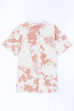 Tie-Dye Round Neck Short Sleeve Tunic Tee - Trendsi - Flyclothing LLC