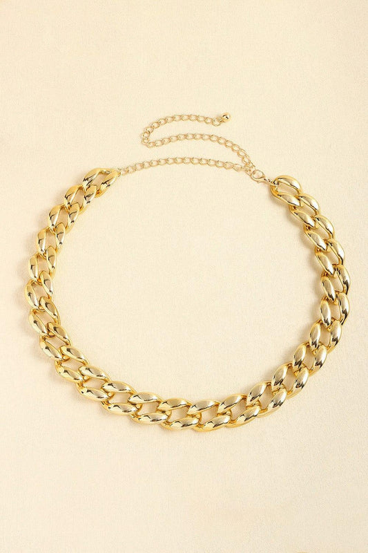1" Width Acrylic Curb Chain Belt - Trendsi