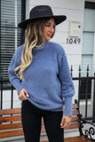 Turtle Neck Long Sleeve Pullover Sweater - Trendsi - Flyclothing LLC