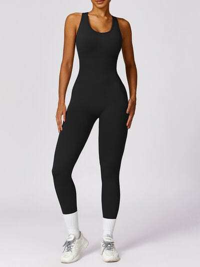 Cutout Racerback Active Jumpsuit - Trendsi - Flyclothing LLC