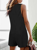 Waffle-Knit Scoop Neck Wide Strap Romper - Trendsi - Flyclothing LLC