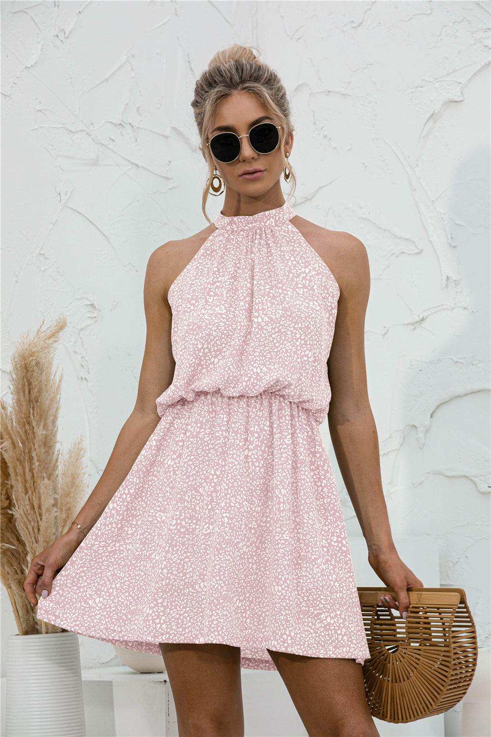 Floral Tied Sleeveless Mini Dress - Trendsi - Flyclothing LLC