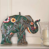 Hibiscus Elephant Haitian Metal Drum Art - Haitian Artisans - Flyclothing LLC