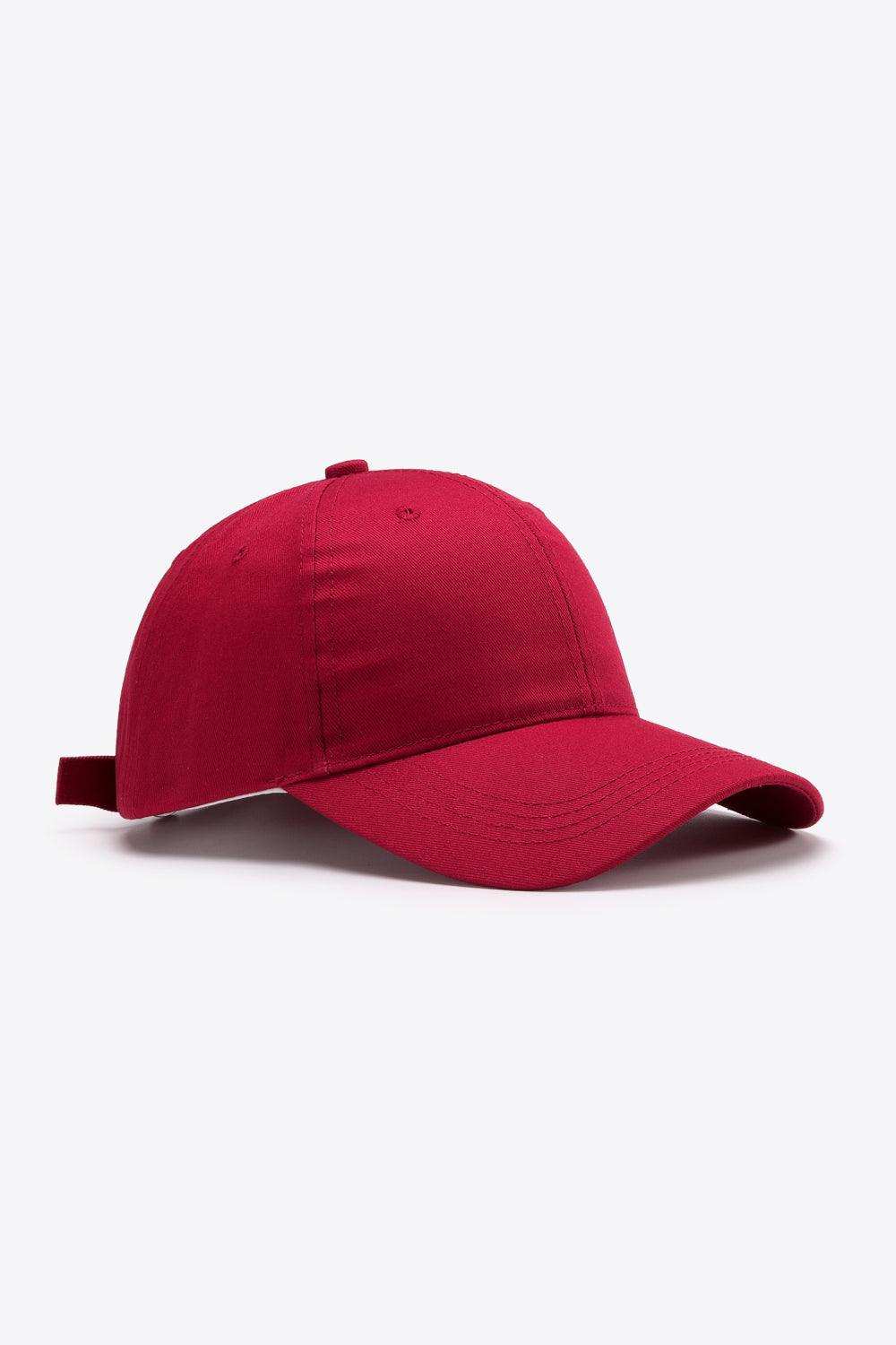 Plain Adjustable Cotton Baseball Cap - Trendsi - Flyclothing LLC
