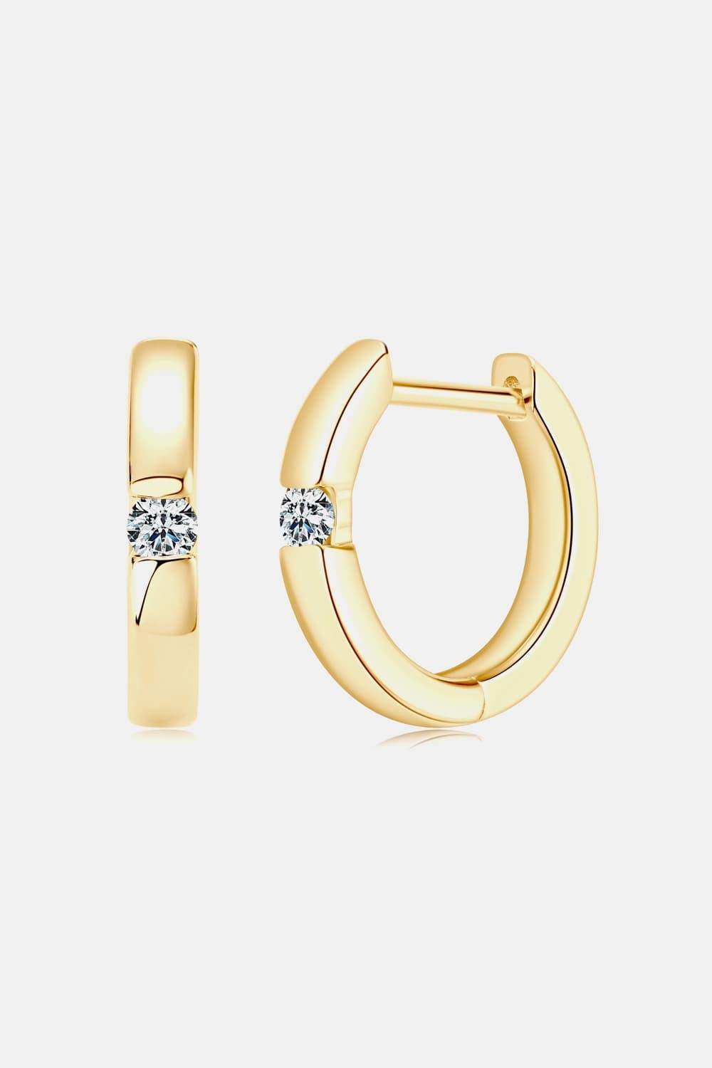 Moissanite 925 Sterling Silver Huggie Earrings - Trendsi - Flyclothing LLC