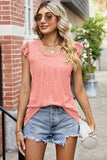 Ruffled Ruched Round Neck Tank - Trendsi - Flyclothing LLC