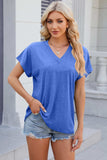 V-Neck Short Sleeve T-Shirt - Trendsi - Flyclothing LLC