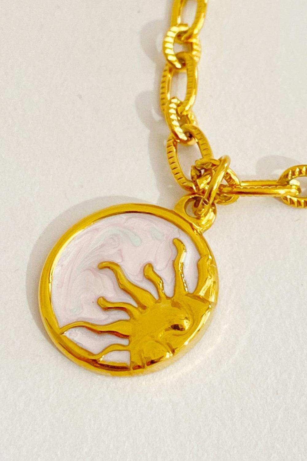 Round Pendant Stainless Steel Necklace - Trendsi - Flyclothing LLC