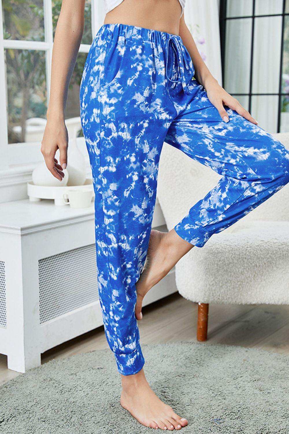 Tie-Dye Drawstring Waist Joggers with Pockets - Trendsi - Flyclothing LLC