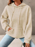 Textured Drawstring Drop Shoulder Hoodie - Trendsi - Flyclothing LLC
