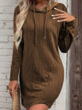 Drawstring Hooded Sweater Dress - Trendsi - Flyclothing LLC