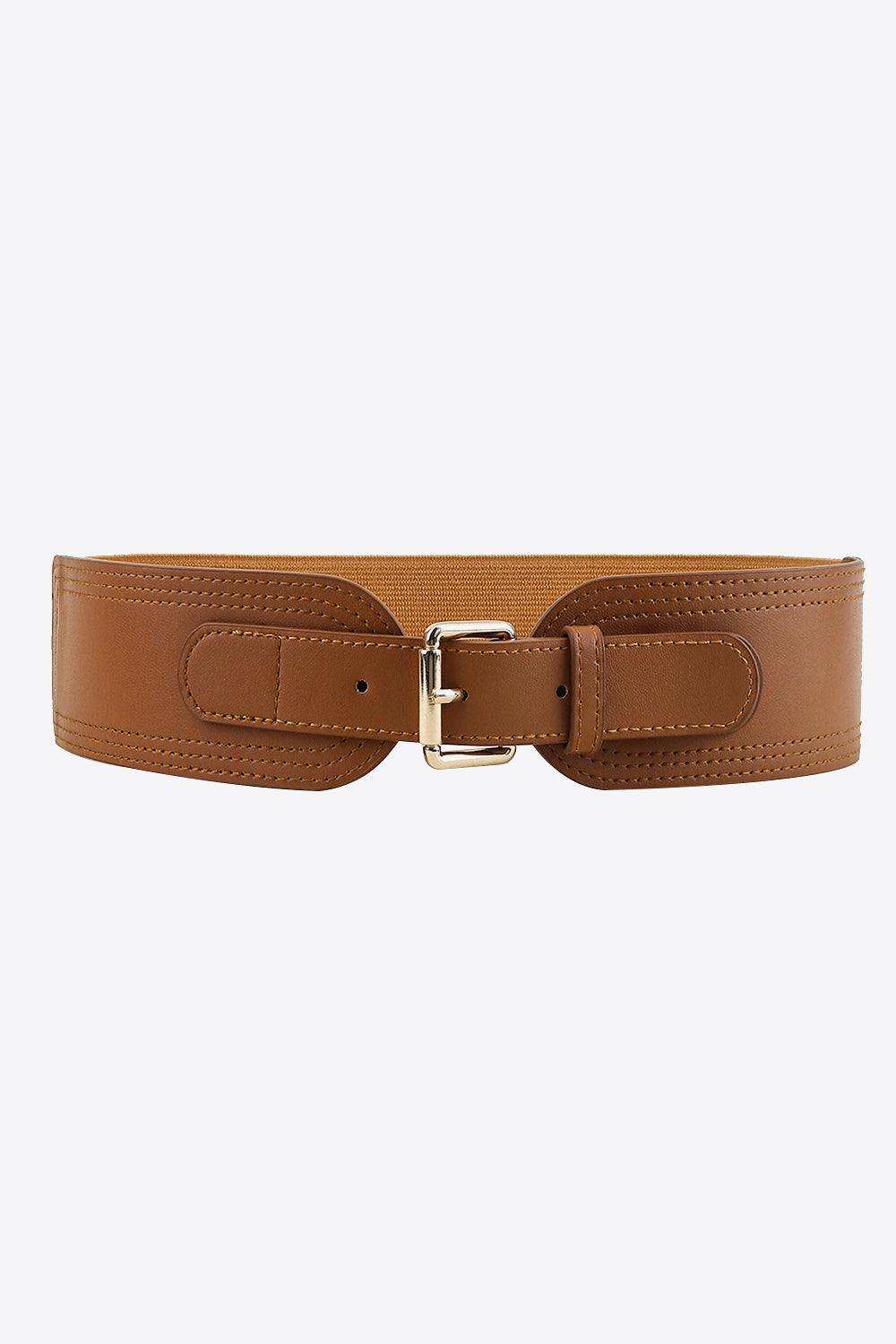 Elastic Wide PU Belt - Trendsi - Flyclothing LLC