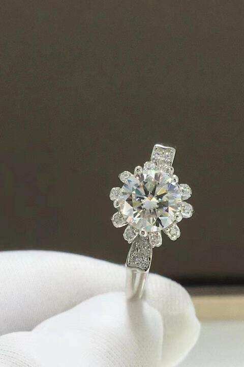 1 Carat Moissanite 925 Sterling Silver Ring - Trendsi - Flyclothing LLC