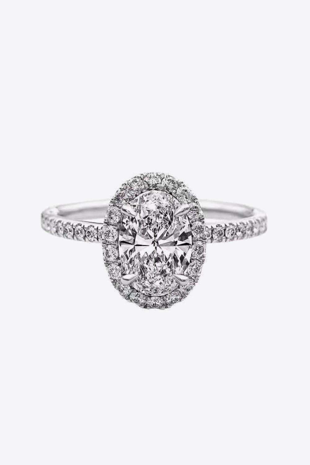 2 Carat Moissanite 18k Platinum-Plated Ring - Trendsi - Flyclothing LLC