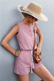 Sleeveless Buttoned Romper with Pockets - Trendsi - Flyclothing LLC