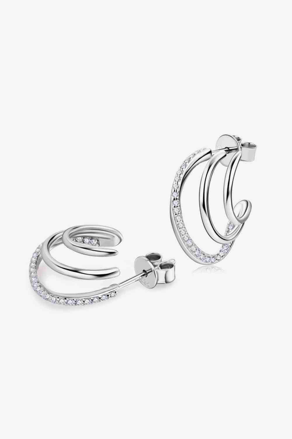 Moissanite 925 Sterling Silver Earrings - Trendsi - Flyclothing LLC
