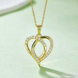 Moissanite 925 Sterling Silver Heart Shape Necklace - Trendsi - Flyclothing LLC