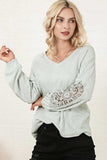 V-Neck Spliced Lace Top - Trendsi - Flyclothing LLC