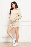 Drop Shoulder Long Sleeve Hoodie and Shorts Set - Trendsi - Flyclothing LLC
