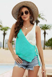Contrast Tied Knit Tank - Trendsi - Flyclothing LLC