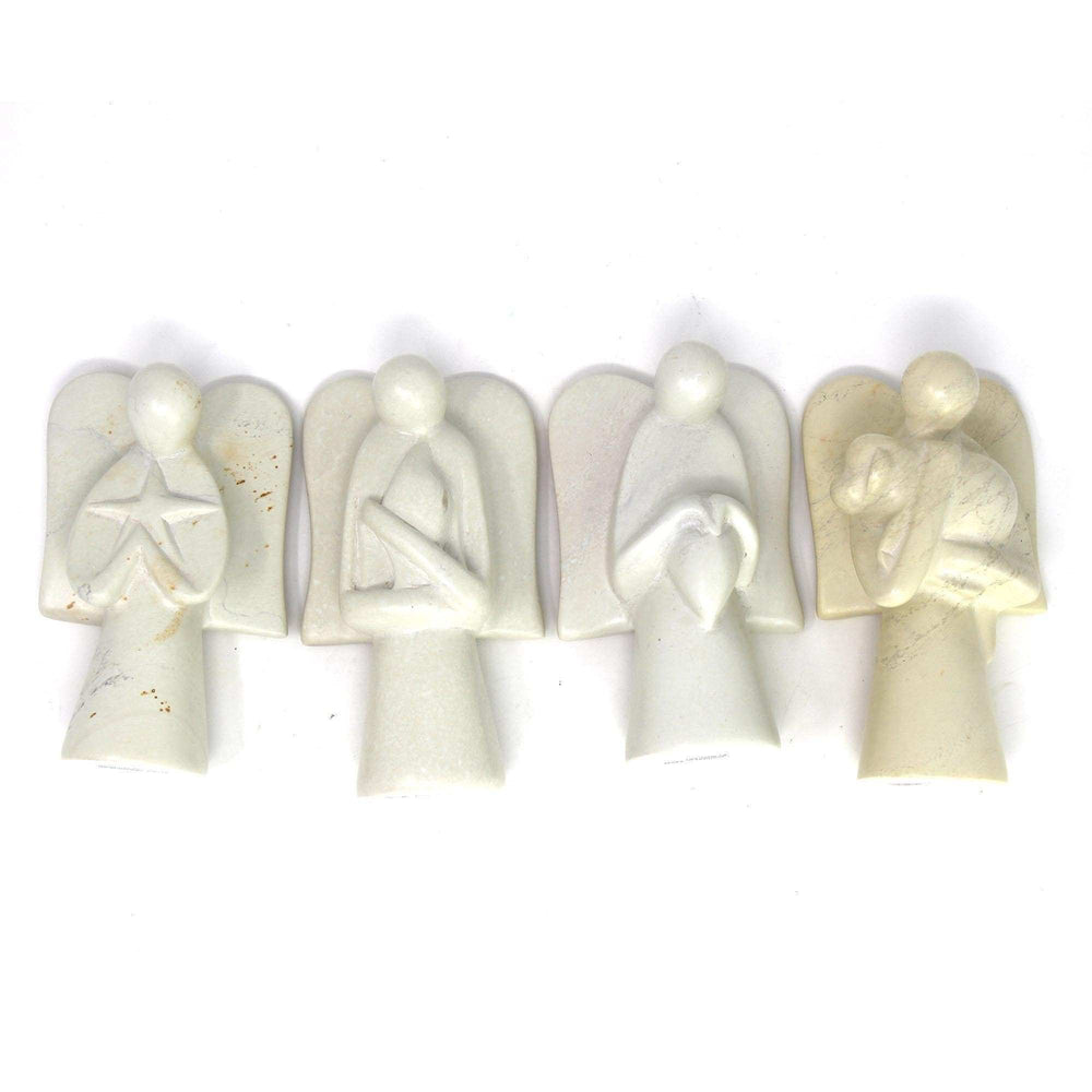 Angel Soapstone Sculpture Holding Heart - SMOLArt - Flyclothing LLC