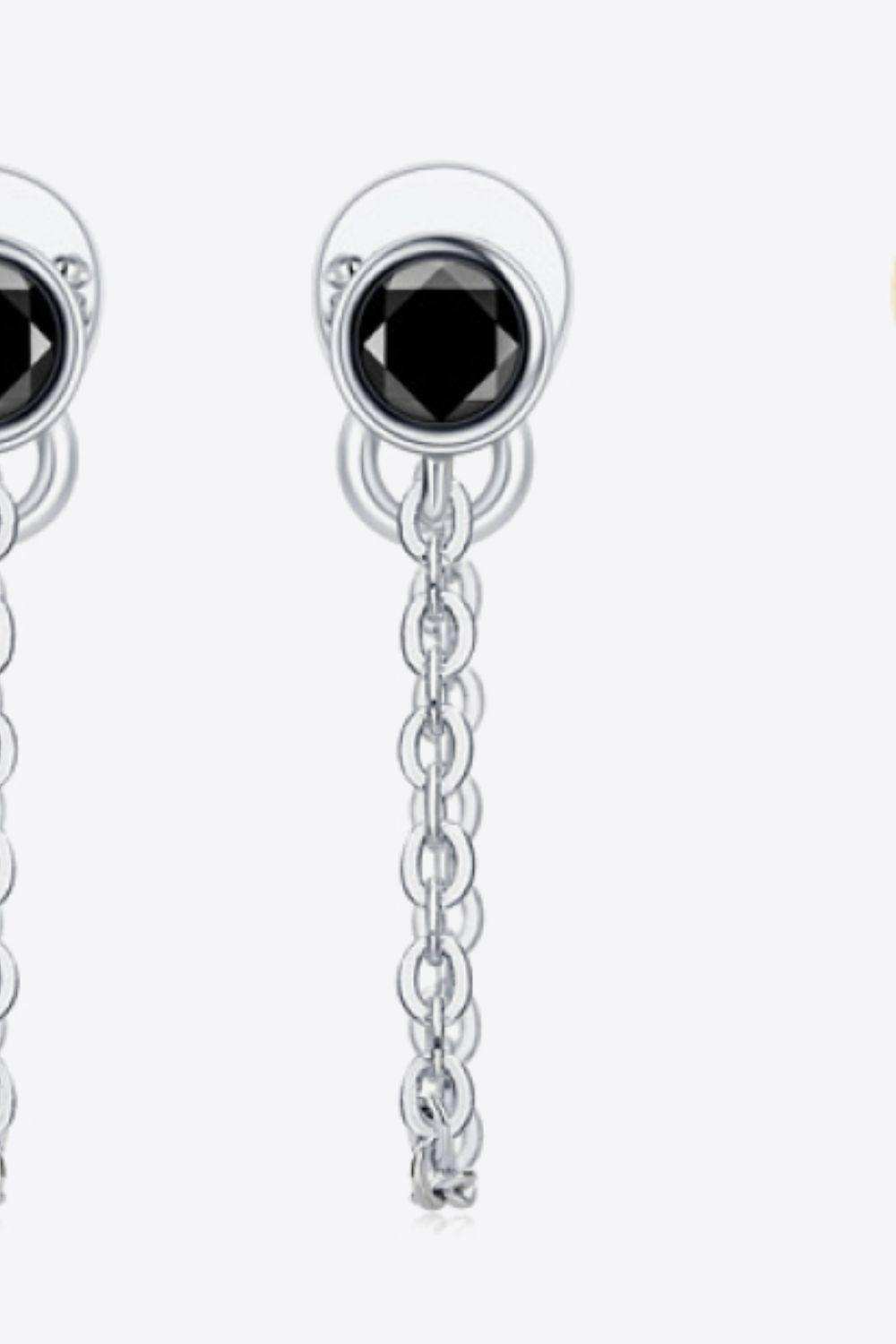 Inlaid Moissanite Chain Earrings - Trendsi - Flyclothing LLC
