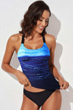 Scoop Neck Sleeveless Printed Swim Top - Trendsi - Flyclothing LLC