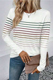 Striped Round Neck Long Sleeve T-Shirt - Trendsi - Flyclothing LLC