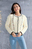 Graphic Cable-Knit Button Up Cardigan - Trendsi - Flyclothing LLC