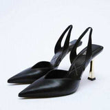 PU Leather Point Toe Stiletto Heel Pumps - Trendsi - Flyclothing LLC