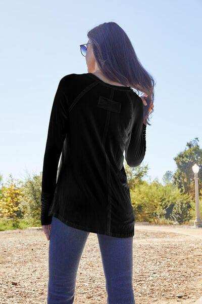 Basic Bae Full Size Round Neck Long Sleeve T-Shirt - Trendsi - Flyclothing LLC