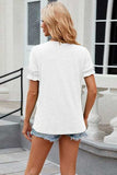 Round Neck Flounce Sleeve T-Shirt - Trendsi - Flyclothing LLC