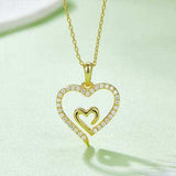 Moissanite 925 Sterling Silver Heart Pendant Necklace - Trendsi - Flyclothing LLC