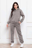 Drop Shoulder Long Sleeve Hoodie and Pants Set - Trendsi - Flyclothing LLC
