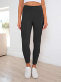Ribbed Detail Leggings - Trendsi - Flyclothing LLC
