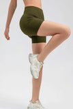 Wide Waistband Slim Fit Sports Shorts - Trendsi - Flyclothing LLC