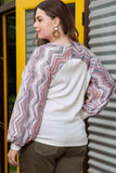 Plus Size Sweatshirt with Button Detail - Trendsi - Flyclothing LLC