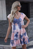 Tie-Dye Ruffle Hem Dress - Trendsi - Flyclothing LLC