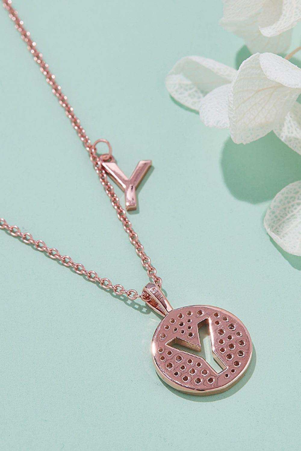 Moissanite U to Z Pendant Necklace - Trendsi - Flyclothing LLC