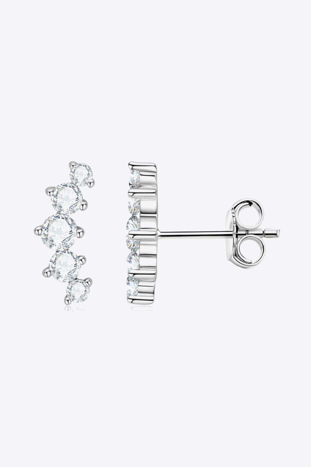 All You Need Moissanite Platinum-Plated Earrings - Trendsi - Flyclothing LLC