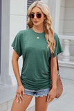 Round Neck Flutter Sleeve T-Shirt - Trendsi - Flyclothing LLC